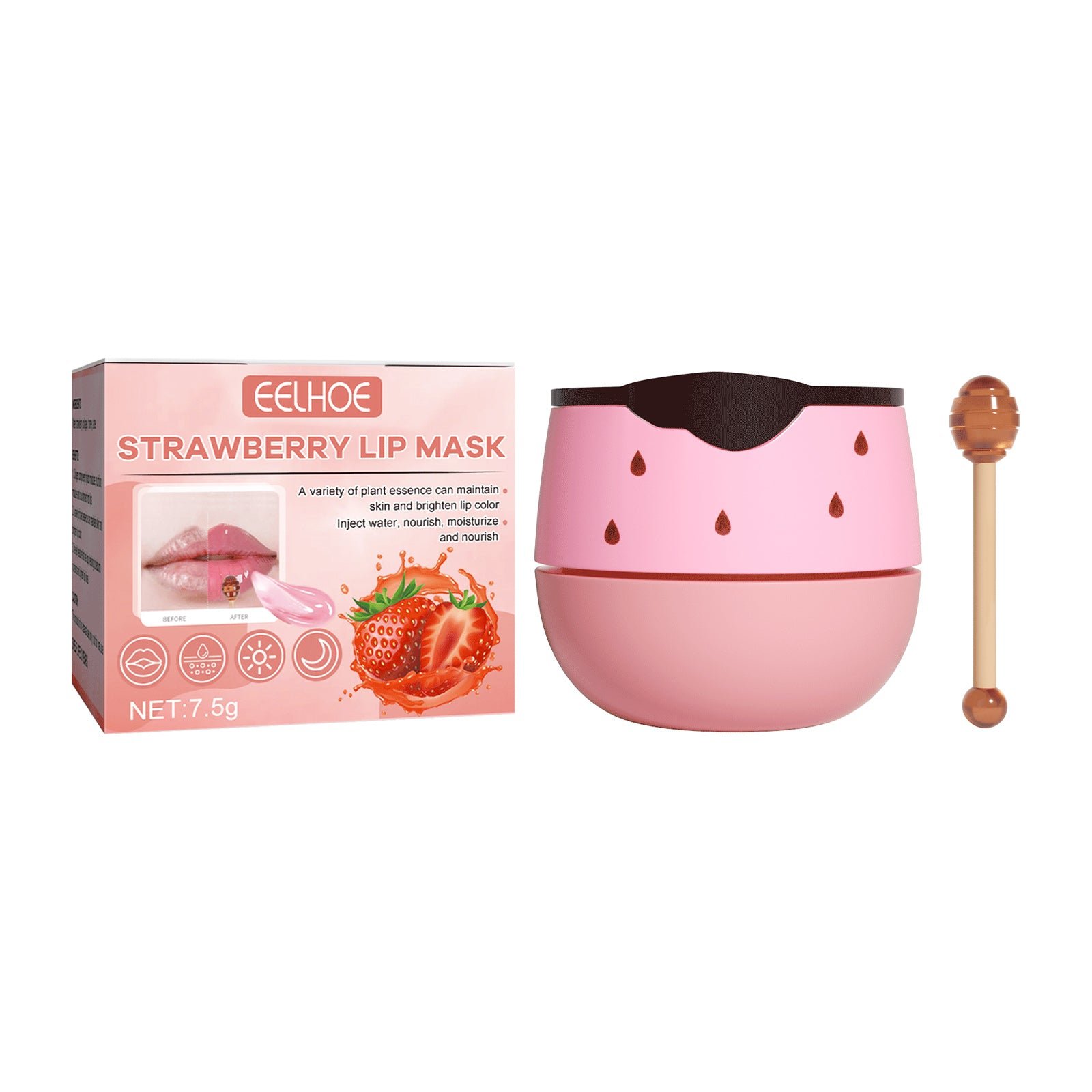 EELHOE Lip Mask Lightening Lip Lines, Hydrating, Moisturizing, Removing Dead Skin, Anti-Freezing And Cracking, Non-Greasy And Easy To Absorb Lip Balm