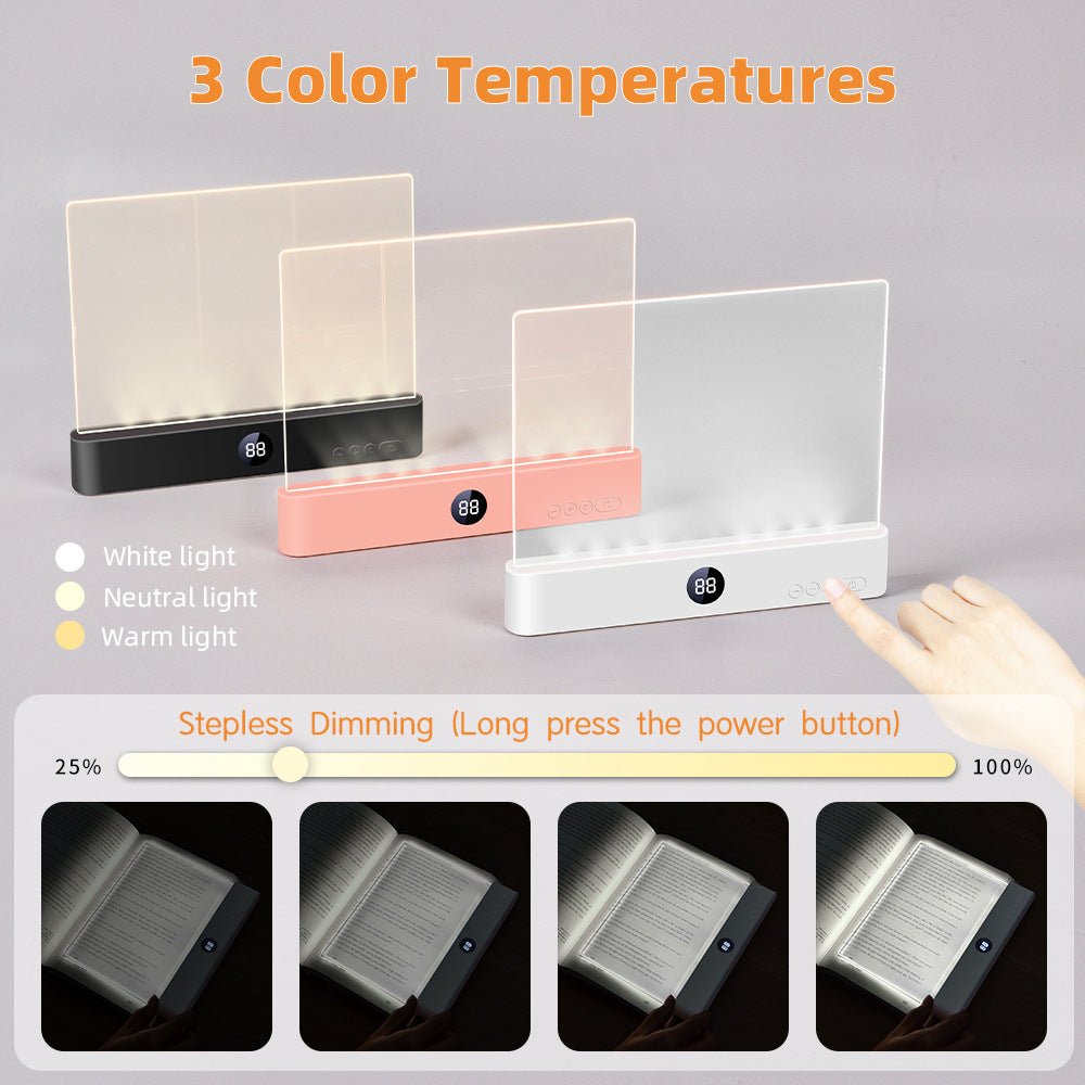 1200mAh battery + 3 color temperatures + brightness adjustment + timer off LED Reading Light  USB Powered Night Light