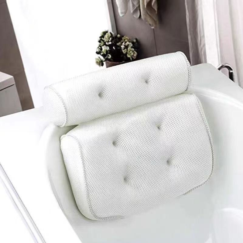 Bath Tub Pad Non-Slip Backrest Mesh Non-Slip Pad Bathroom Pillow SPA Massage Cushion 4D Suction Cup Fixed Backrest Pillow