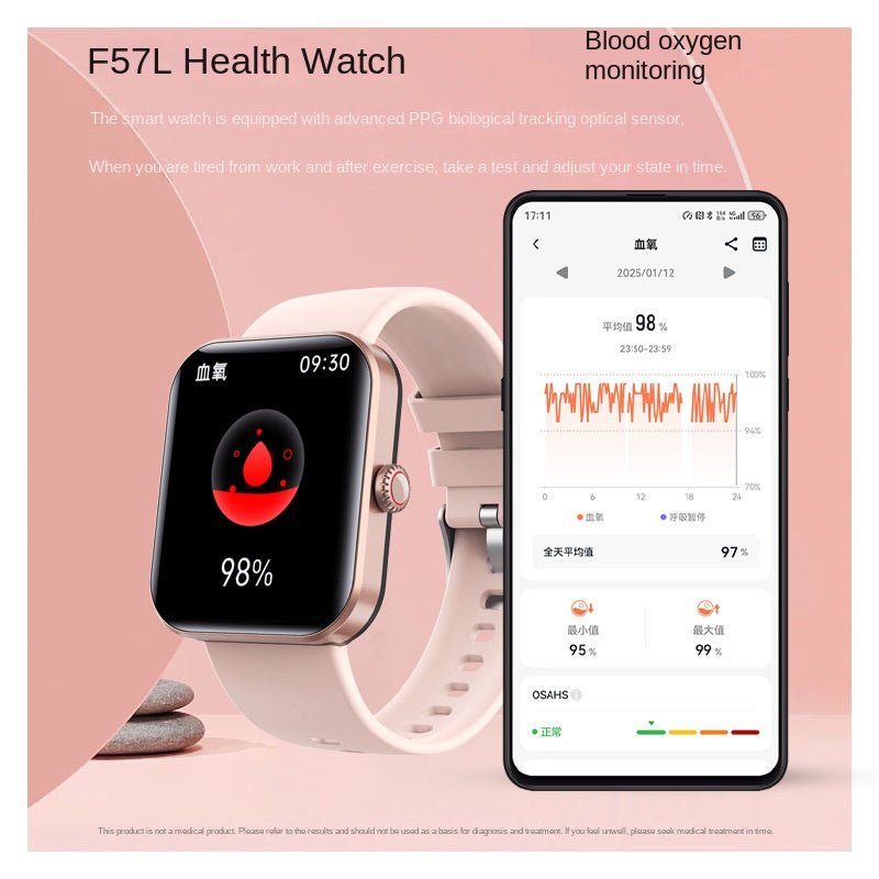Smart Watch with Heart Rate, Blood Pressure, Body Temperature Monitoring, Sleep Tracking, Step Counter,