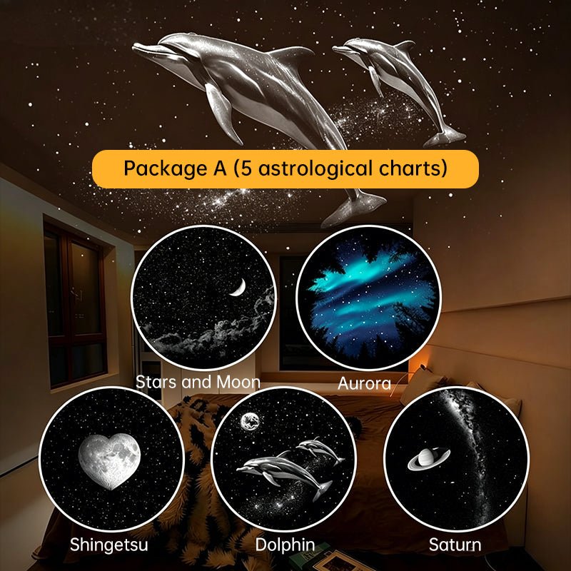 2-in-1 Mini Star Projector with Bright Colorful Night Light 10 Movies Included  Galaxy Atmosphere for Bedroom Decor, Kids Gift